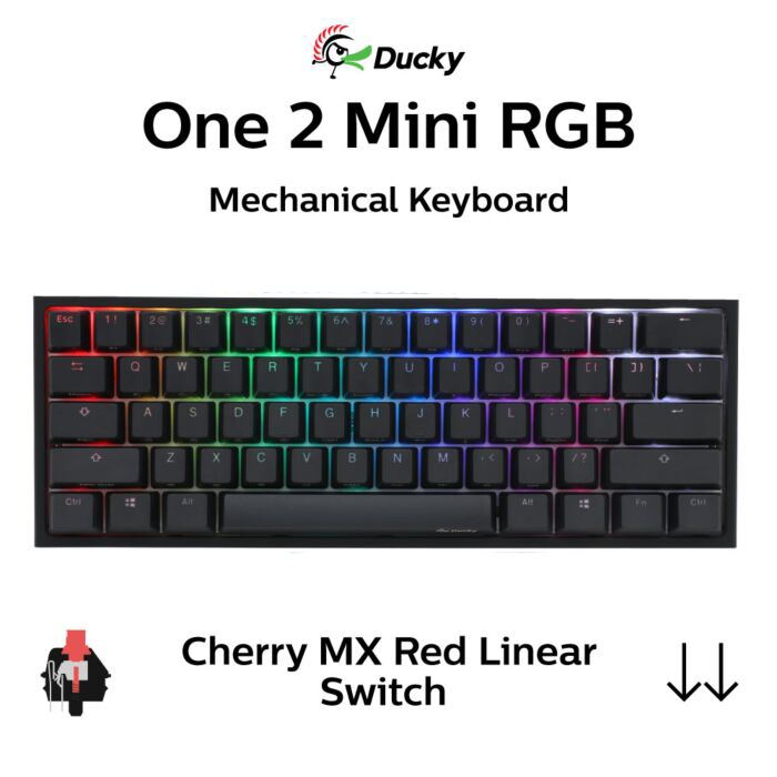 Ducky Teclado One 2 Backlit PBT, MX-Black, RGB LED - Negro