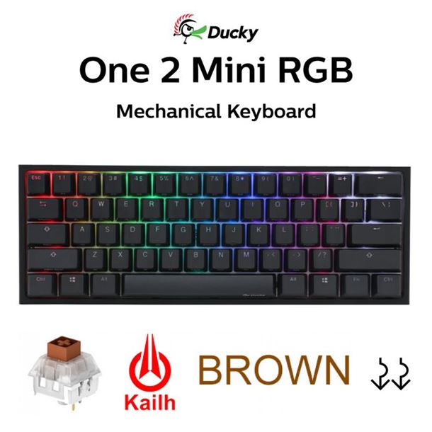 TECLADO GAMER DUCKY ONE 2 MINI RGB KAILH BOX BROWN DOUBLE SHOT PBT MECANICO