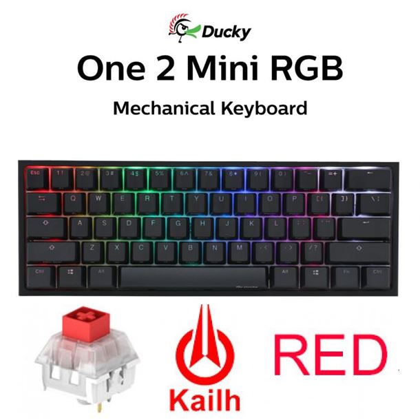 TECLADO GAMER DUCKY ONE 2 MINI RGB KAILH BOX RED DOUBLE SHOT PBT MECANICO