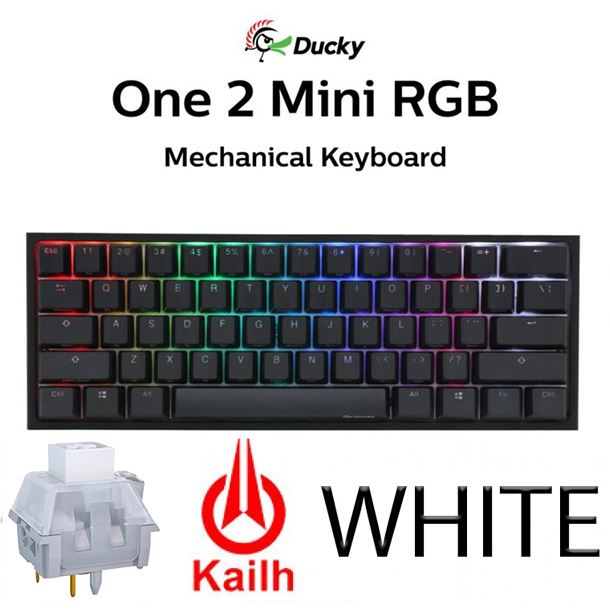 TECLADO GAMER DUCKY ONE 2 MINI RGB KAILH BOX WHITE DOUBLE SHOT PBT MECANICO
