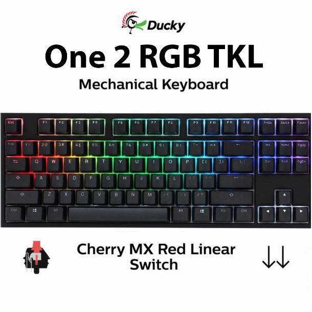 TECLADO GAMER DUCKY ONE 2 RGB TKL CHERRY MX RED DOUBLE SHOT PBT