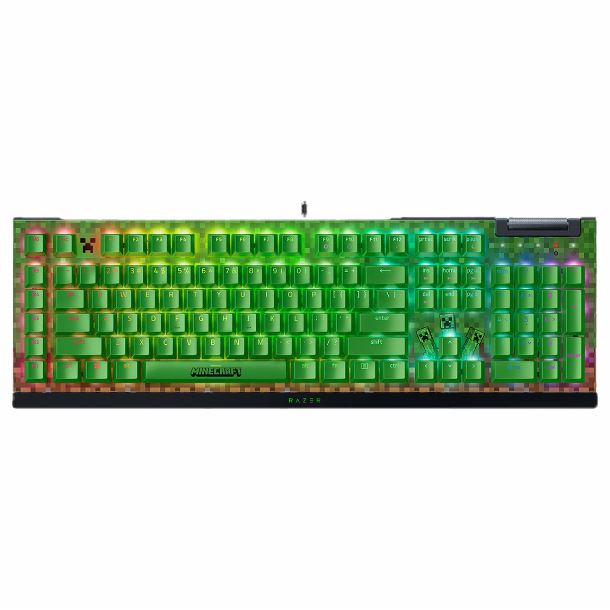 TECLADO GAMER RAZER BLACKWIDOW V4 X MECHANICAL GREEN SWITCH MINECRAFT EDITION