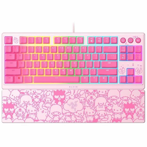 TECLADO GAMER RAZER ORNATA V3 TENKEYLESS HELLO KITTY AND FRIENDS EDITION RZ03-04