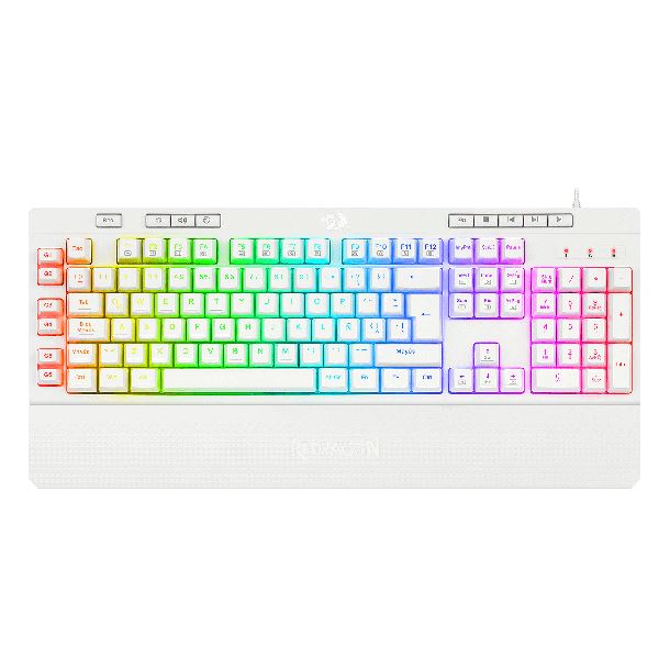 TECLADO GAMER REDRAGON K512 SHIVA RGB WHITE ESPAÑOL