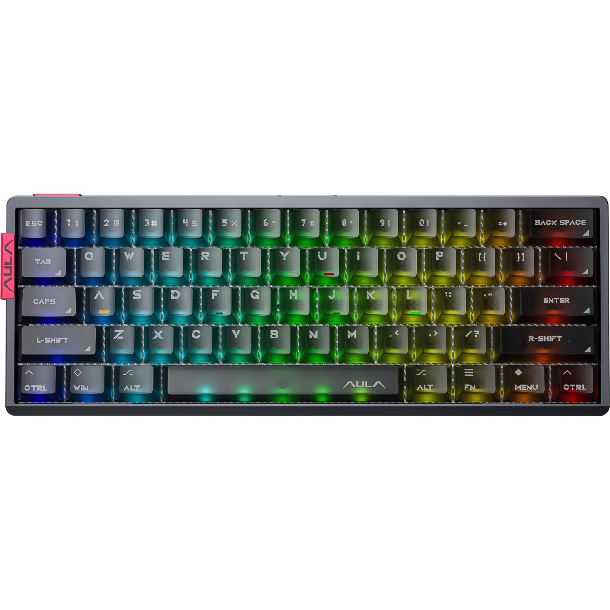 TECLADO MECANICO AULA AG60 PRO METALLIC GRAY CASE BLACK FROSTED KEYCAPS SWITCH