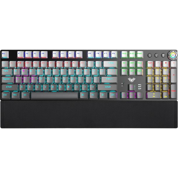 TECLADO MECANICO AULA F2088AIR GREY WIRELESS FULL RAINBOW RGB SWITCH RED