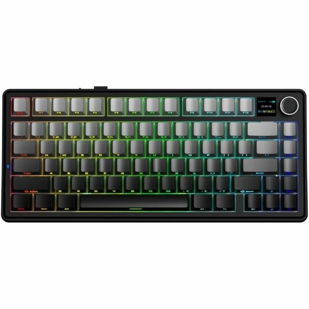 TECLADO MECANICO AULA F75 MAX BLACK DEGRADE WIRELESS 75% RGB SWITCH REAPER