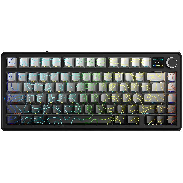 TECLADO MECANICO AULA F75 MAX GREY DEGRADE CONTOUR WIRELESS 75% RGB SWITCH REAPE