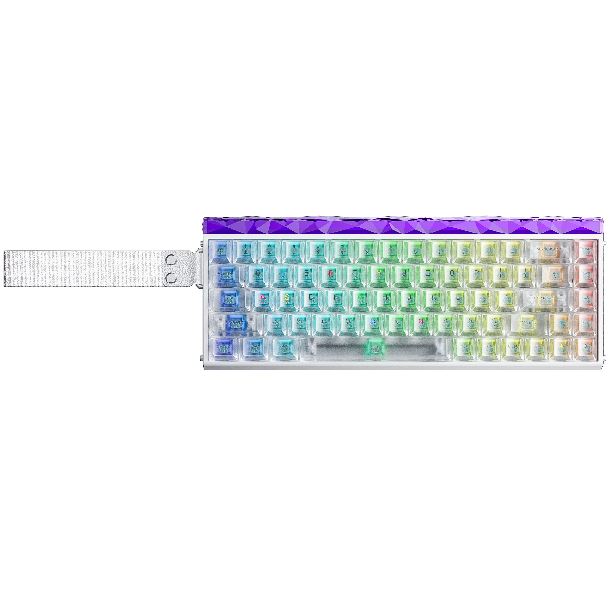 TECLADO MECANICO AULA HERO 68 HE WHITE TOP CASE WHITE TRANSLUCENT KEYCAPS SWIT