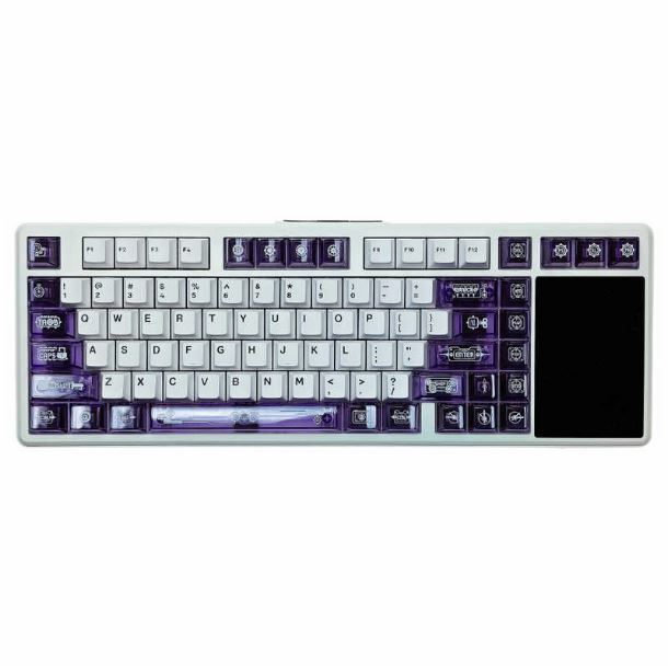 TECLADO MECANICO AULA L99 SEMI TRANSPARENT PURPLE-WHITE WIRELESS 98% RGB SWITCH