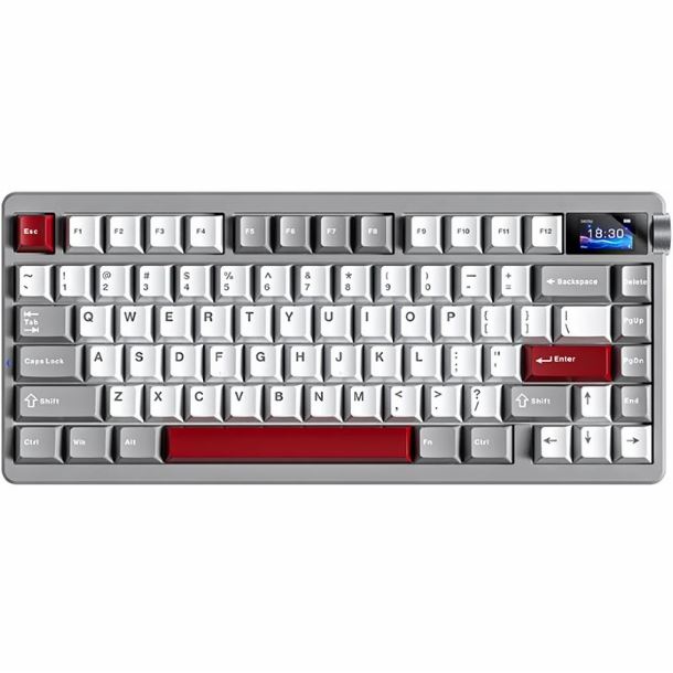 TECLADO MECANICO AULA NOVA 75 GREY-WHITE-RED WIRELESS 75% RGB SWITCH STAR VECTOR