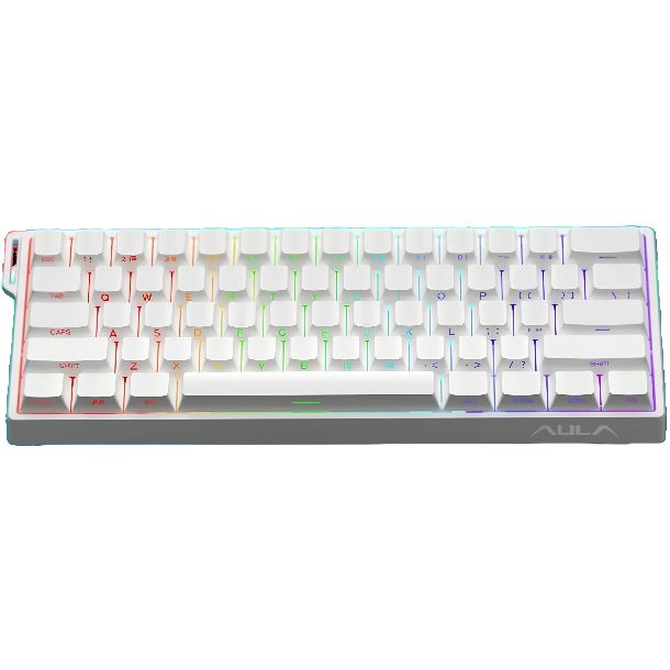 TECLADO MECANICO AULA WIN60HE STANDARD WHITE 60% SWITCH GREYWOOD INGLES