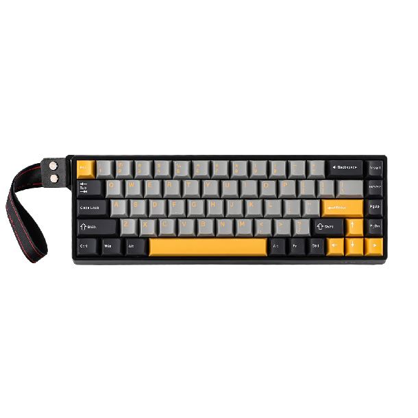 TECLADO MECANICO AULA WIN68HE MAX BLACK-GREY-YELLOW SWITCH WING CHUN