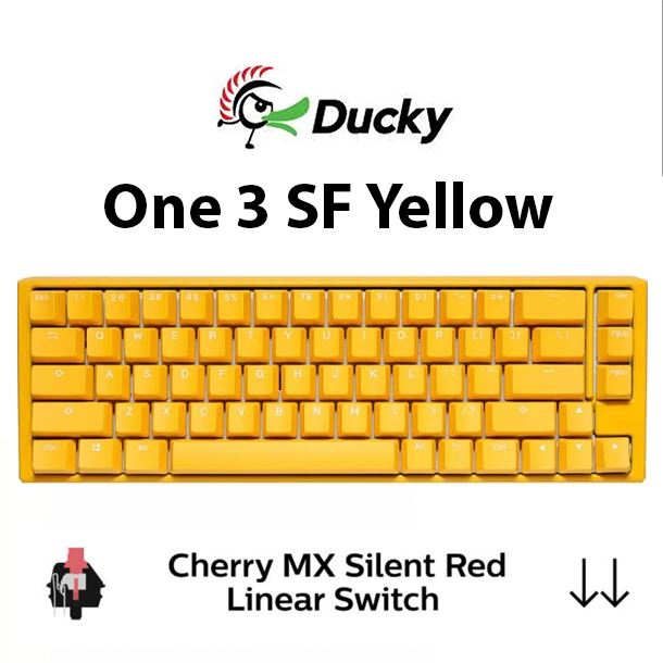 TECLADO MECANICO DUCKY ONE 3 SF YELLOW RGB CHERRY SILENT RED