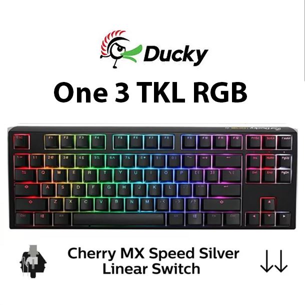 TECLADO MECANICO DUCKY ONE 3 TKL RGB CHERRY MX SILVER DOUBLE SHOT PBT
