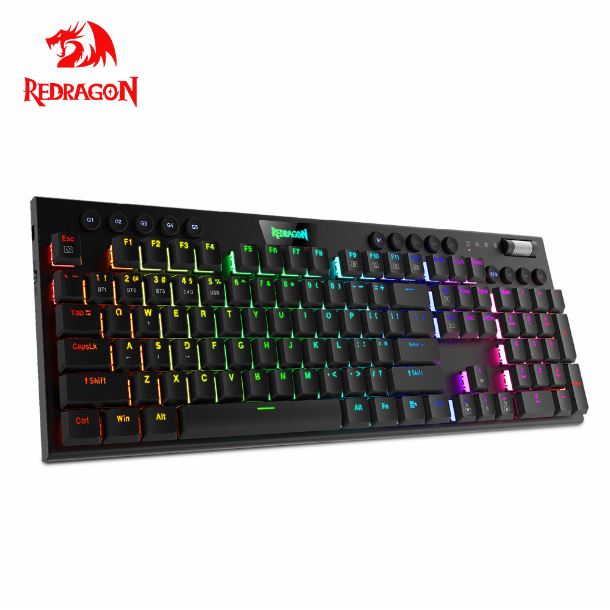 TECLADO WIRELESS REDRAGON K618 HORUS RGB SWITCH RED ESPAÑOL